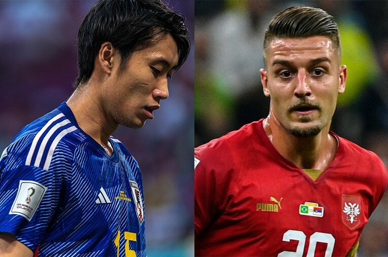 カタールW杯の鎌田大地とミリンコビッチ＝サビッチ。今夏のラツィオのINとOUTにも、サウジマネーとサッカー人生の考え方が見えてくる ／ photograph by Takuya Sugiyama/JMPA