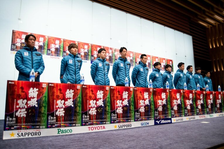 優勝会見にて　©Yuki Suenaga