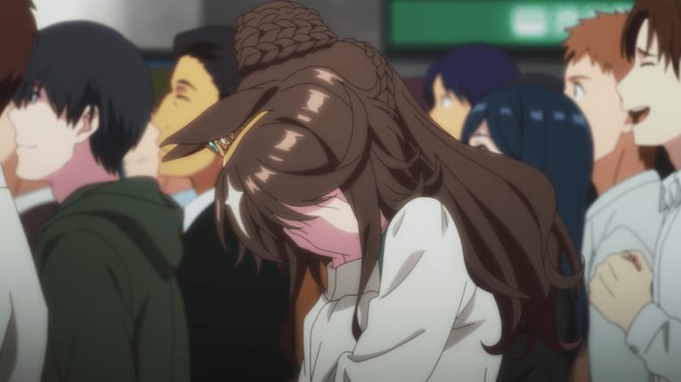 顔を抑え込む先輩の姿も　©2023 アニメ「ウマ娘 プリティーダービー Season 3」製作委員会