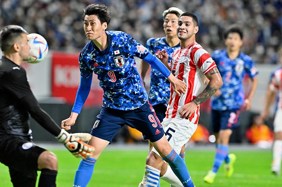パラグアイ戦で1ゴール1アシストの鎌田大地。xGの総和は「0.91」だった　©JMPA