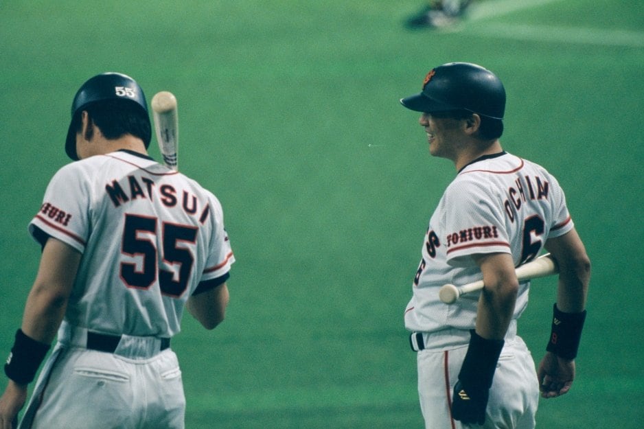 1996年の巨人・松井秀喜と落合博満　©Naoya Sanuki