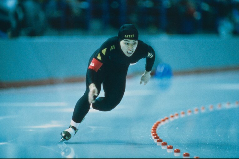 冬の五輪に4回、夏の五輪に3回出場している橋本聖子（写真は1988年カルガリー五輪）　©JMPA