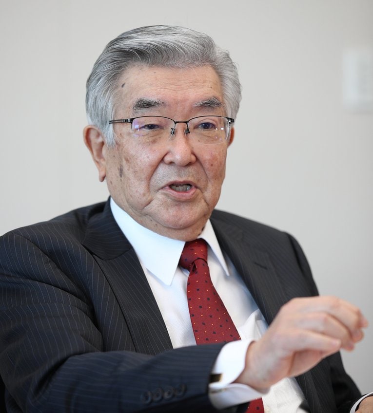 斉藤惇コミッショナー。野村證券副社長や東京証券取引所社長などを歴任し、2017年にNPBコミッショナーに就任した　©️JIJI PRESS