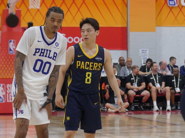 7月11日、フィラデルフィア・76ers戦（筆者撮影）