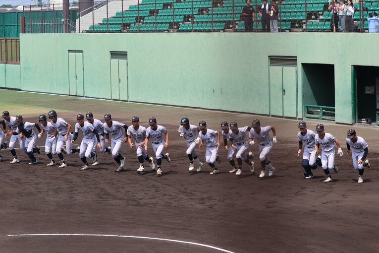 大阪府大会の4回戦で大阪桐蔭を破った大阪立命館は、続く5回戦で箕面学園に惜敗。大金星のあとだからこその難しさがあったという　©Fumi Sawai
