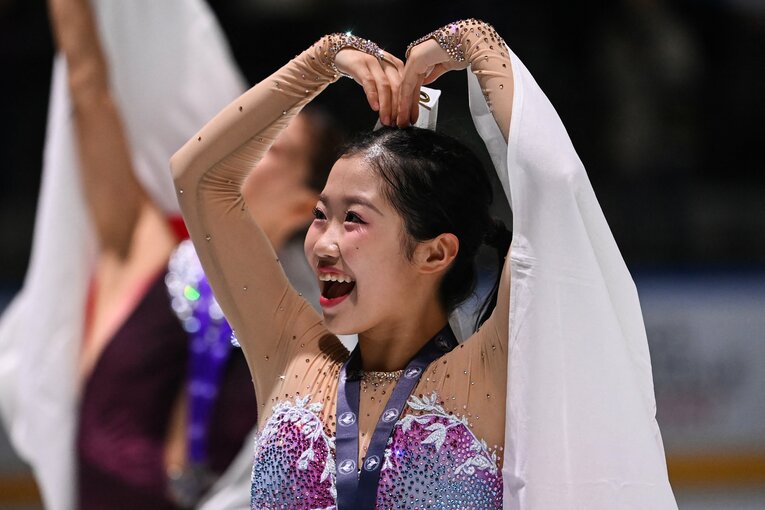 GP初出場初優勝を飾った中井亜美（17歳）　©JIJI PRESS