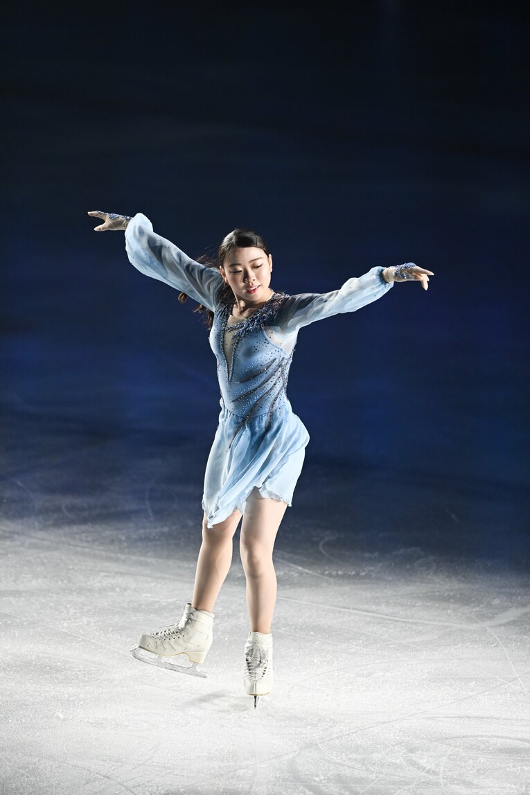 今年4月上旬、スターズ・オン・アイス大坂公演で演技を披露する紀平　©Asami Enomoto