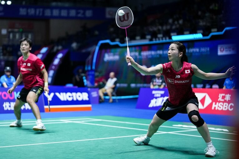 ミックスダブルスに転向し金子祐樹とペアを結成した松友　©Getty Images