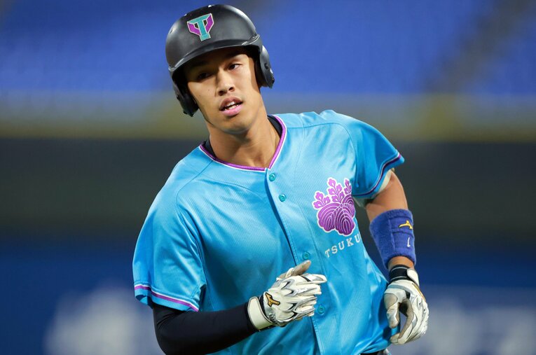 阪神からドラフト3位指名を受けた筑波大の岡城快生。高校時代は全くの無名選手だった　©Sankei Shimbun