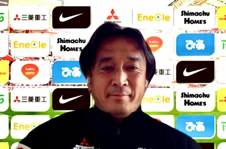 オンライン取材に応じてくれた浦和の大槻毅監督。J再開の際には映像越しでも伝わる情熱的な采配を期待したい。 ／ photograph by Atsushi Iio