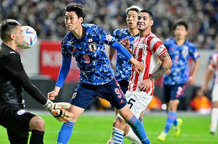 パラグアイ戦で1ゴール1アシストの鎌田大地。xGの総和は「0.91」だった　©JMPA
