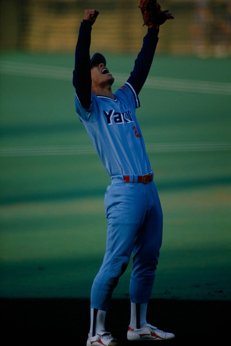 1993年の日本シリーズで胴上げ投手に。マウンド上で歓喜の雄叫びをあげる　©Sports Graphic Number