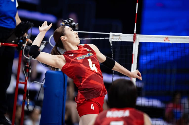 石川真佑（VNLブルガリア戦）　©︎Volleyball World