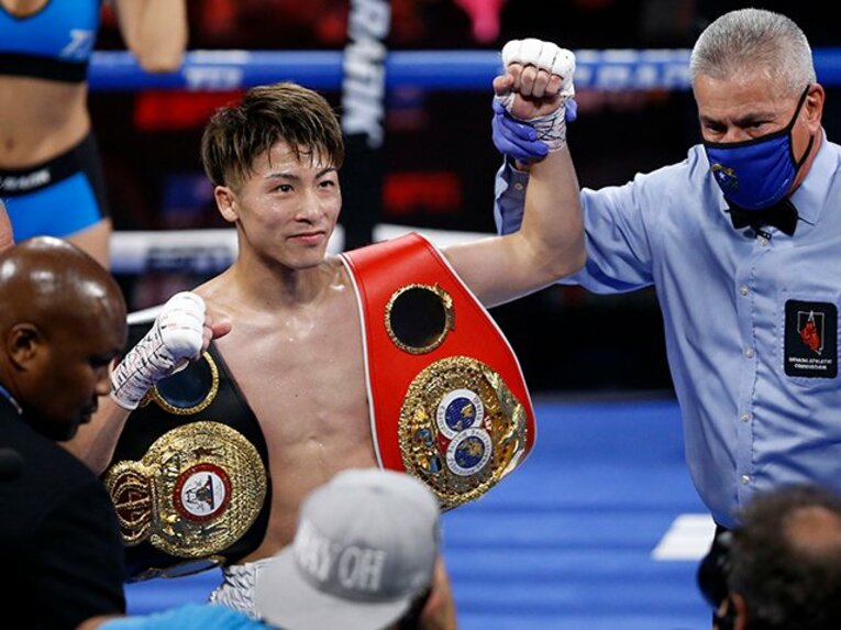 3ラウンドTKO勝ちでタイトル防衛に成功した井上尚弥 ／ photograph by Steve Marcus/Getty Images