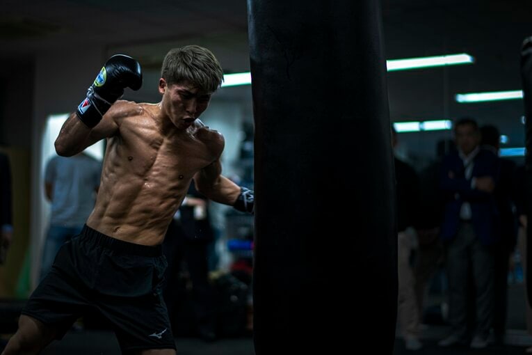 2019年ドネア戦前の公開練習　©Takuya Sugiyama