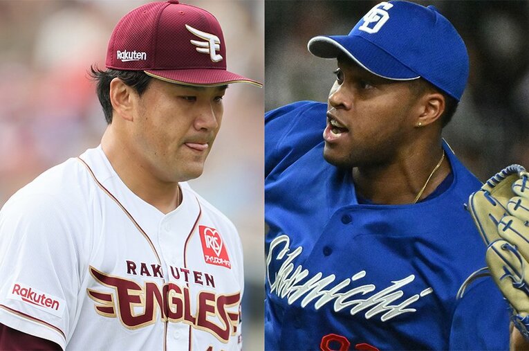 田中将大とライデル・マルティネス。隠れた注目点は巨人のFA戦線との兼ね合いにもある ／ photograph by JIJI PRESS/Hideki Sugiyama