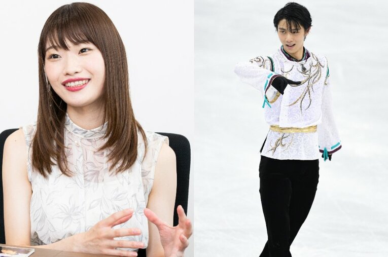 羽生結弦特集の番組を作り上げ好評を呼んだラジオNIKKEIアナウンサーの藤原菜々花さん ／ photograph by L）Tomosuke Imai、R）JMPA