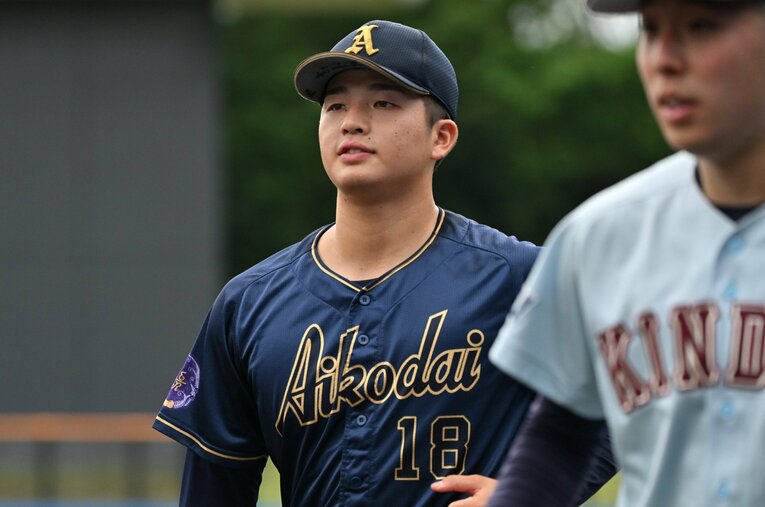 最速159キロを誇る大学最速右腕の愛知工大・中村優斗。今季のドラフトでは競合必至の目玉候補のひとりだ ／ photograph by Hideki Sugiyama