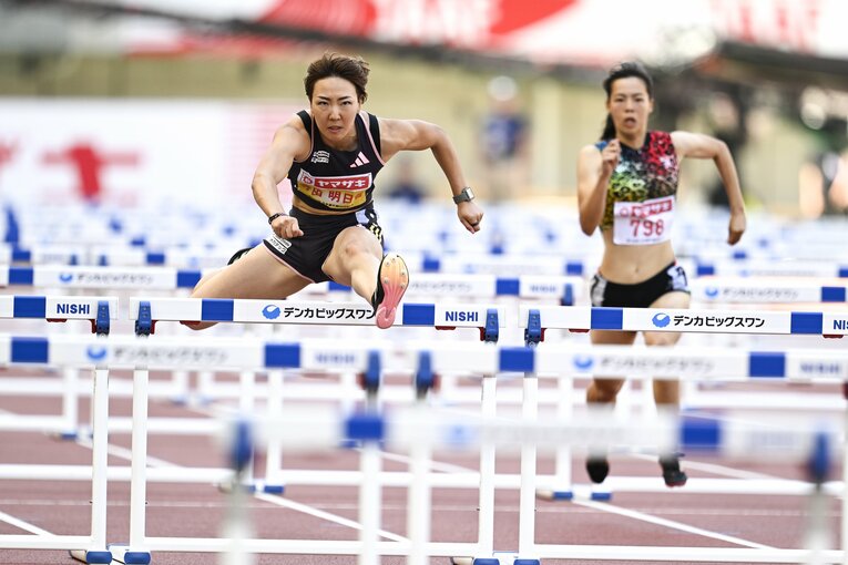 6月に行われた日本選手権のレースでの寺田選手。34歳ながら3位に食い込んだ　©Asami Enomoto