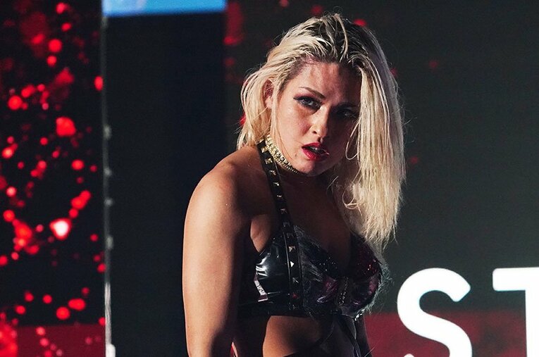 雪妃真矢との王座戦はドロー防衛となったジュリア ／ photograph by Essei Hara