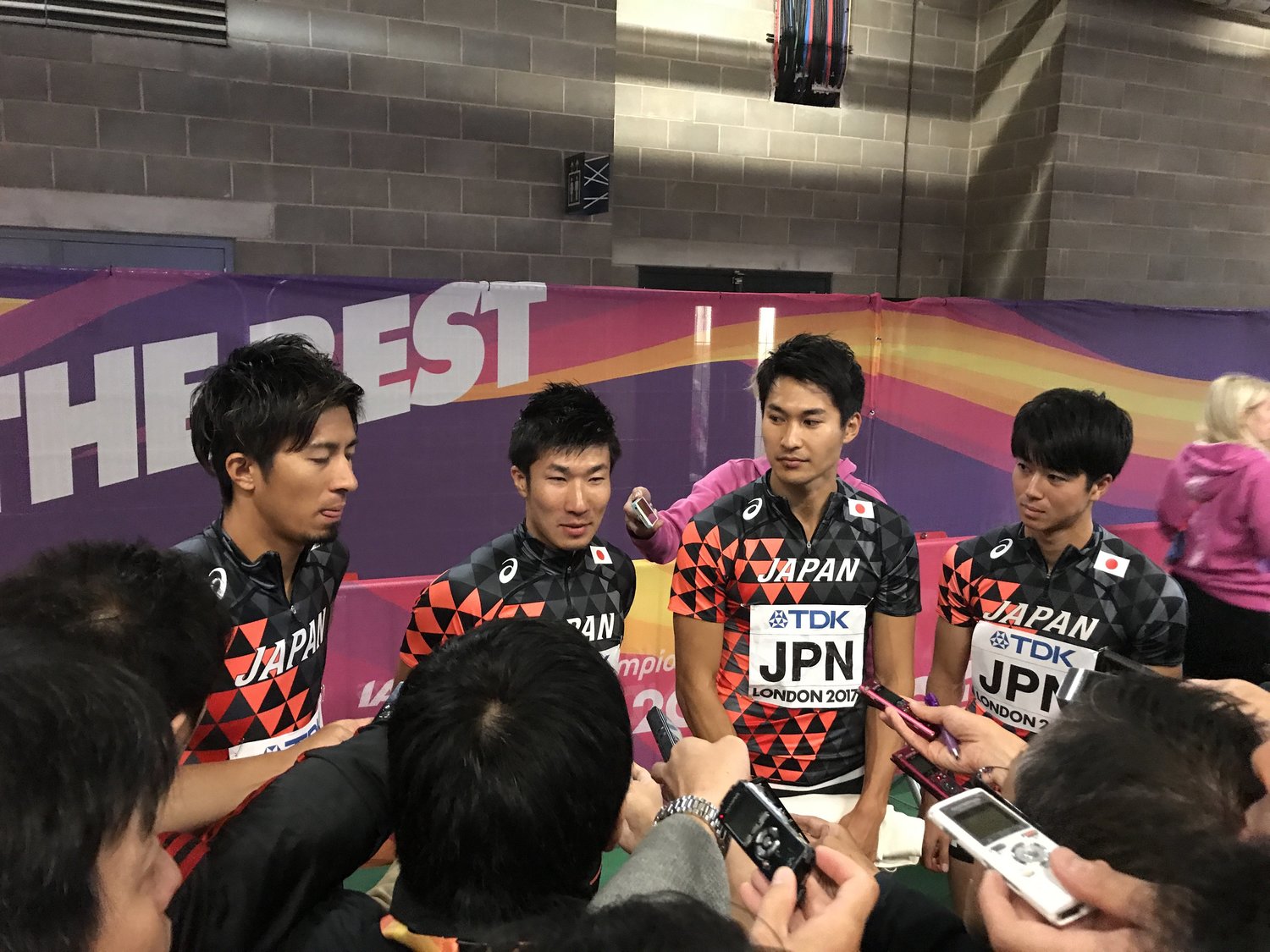 同じく2017年のロンドン世陸4x100mリレーで銅メダルに。（右から）多田→飯塚翔太→桐生祥秀→藤光謙司　©Jun Ikushima