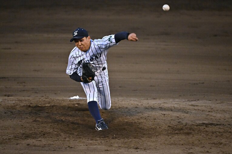 侍ジャパン大学生代表の選考合宿でも好投した渡邉　©Hideki Sugiyama