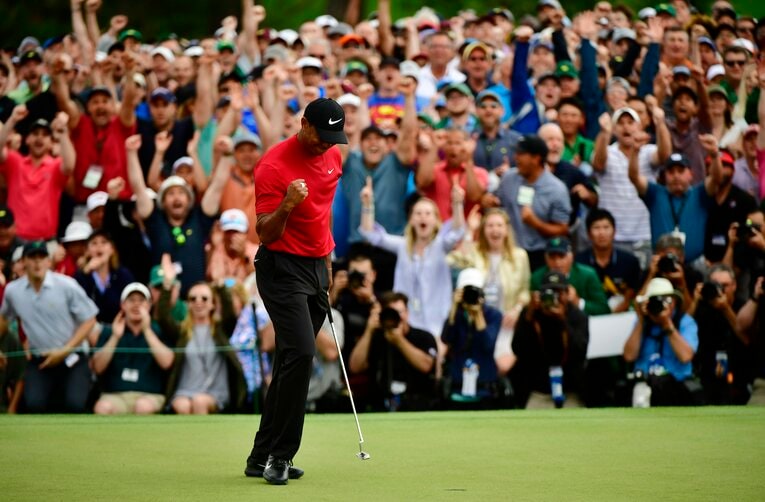 2019年マスターズで勝ち取った復活優勝　©︎Getty Images
