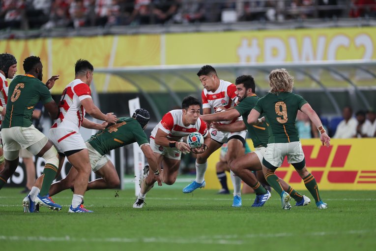 2019年W杯南アフリカ戦のアタック　©︎Naoya Sanuki