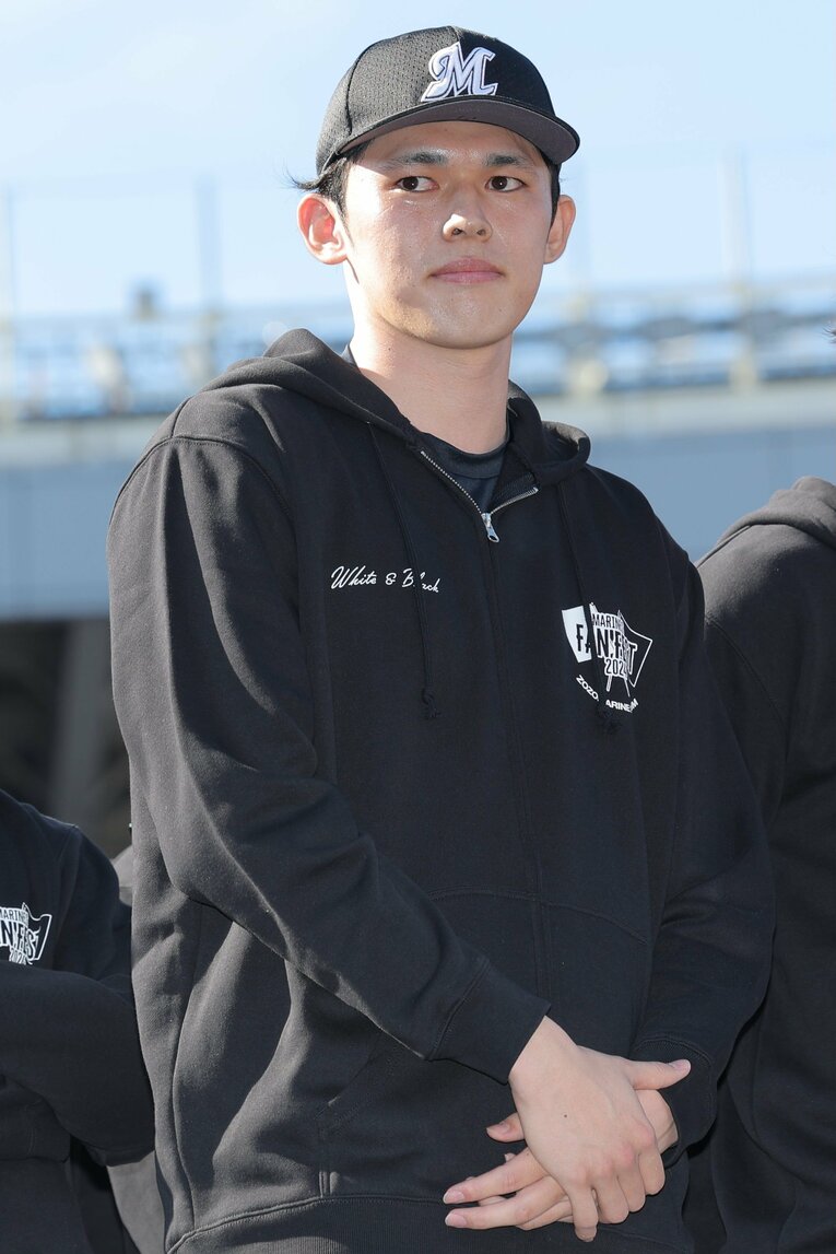 今シーズンからドジャースでプレーすることが決まった佐々木朗希 ©JIJI PRESS 
