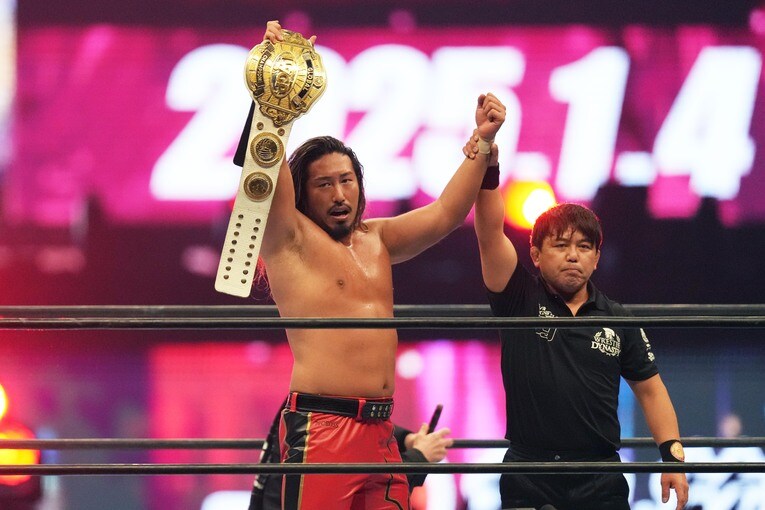 IWGP GLOBAL王座を奪取した辻陽太　©Essei Hara