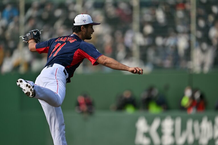 3日目、ライブBPに登板したダルビッシュ　©︎Hideki Sugiyama