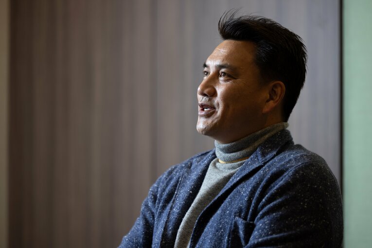 NumberWebのインタビューに応じた井口氏　©Tatsuo  Harada