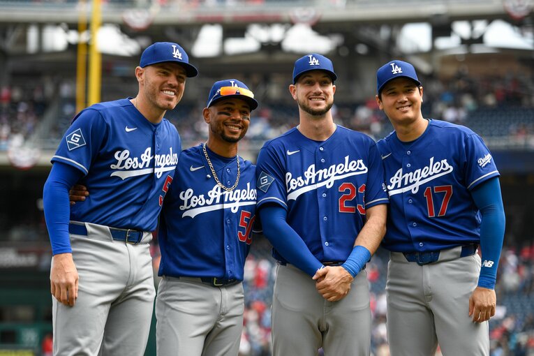 フリーマン、ベッツ、タッカー、大谷の4人が本塁打を放ってそろい踏みした　©Getty Images