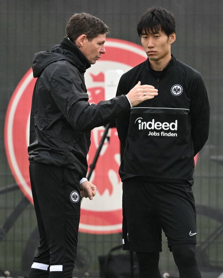 フランクフルト時代のグラスナー監督と鎌田大地　©Getty Images