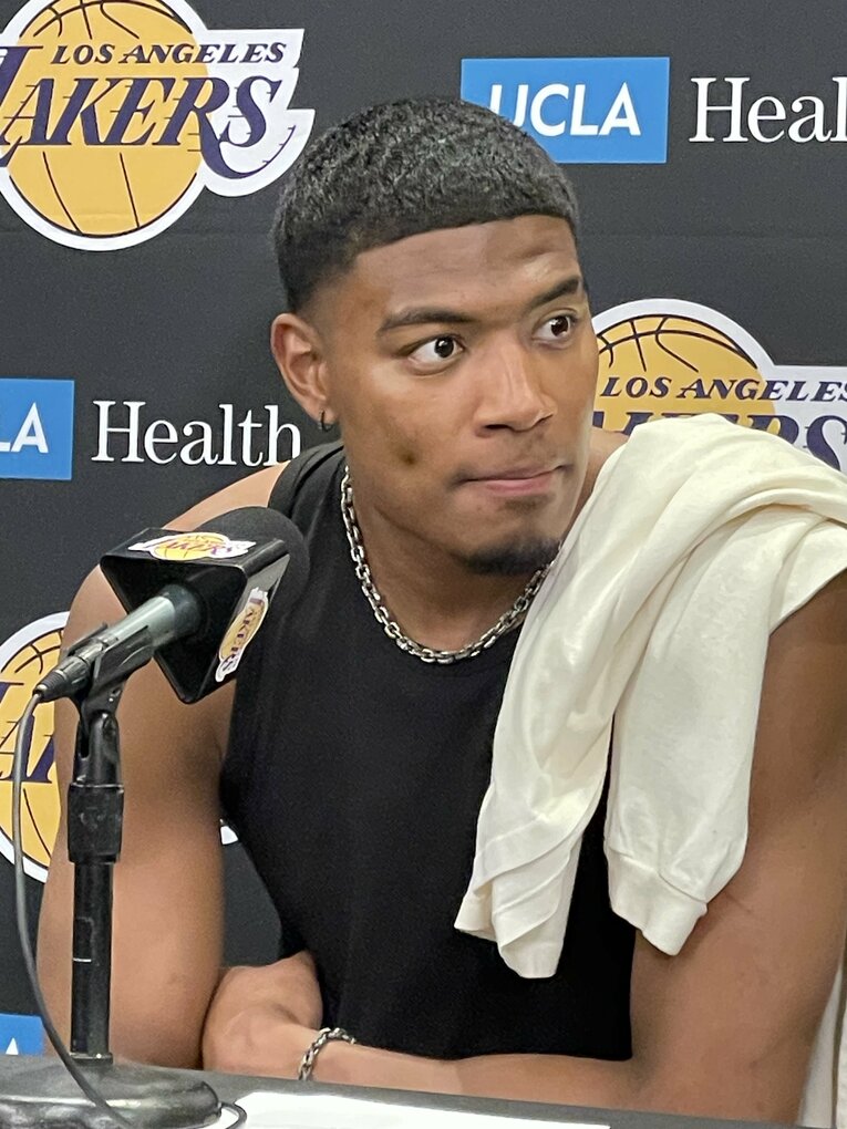 メディア対応する八村塁（写真＝筆者撮影）