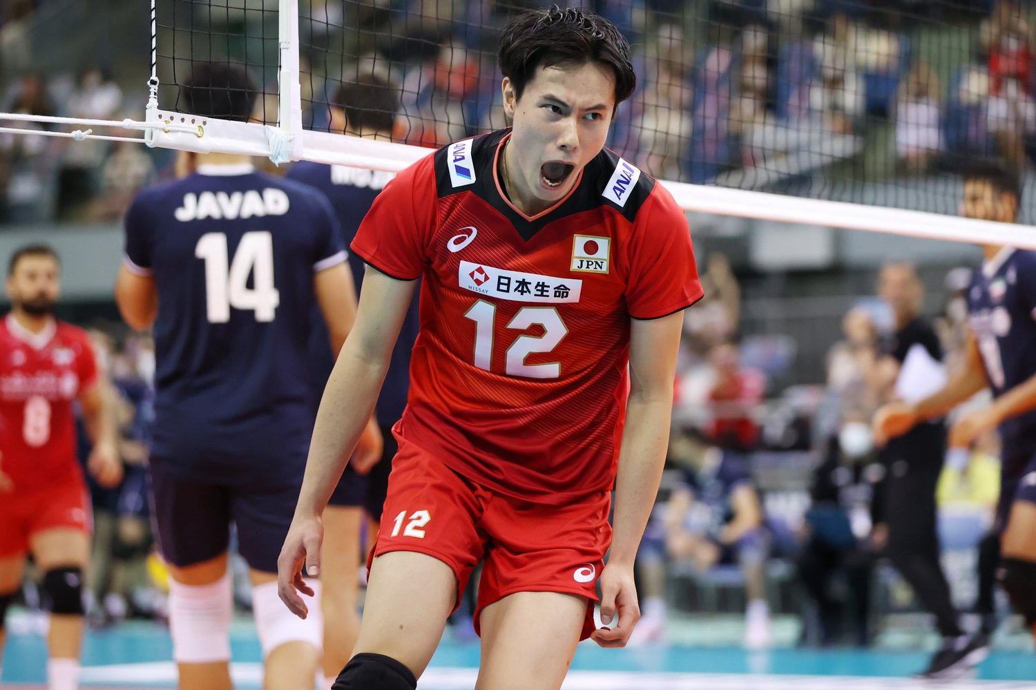 アジア選手権決勝・イラン戦では石川祐希と並ぶ16得点をマークした高橋藍　©︎Yohei Osada/AFLO SPORT