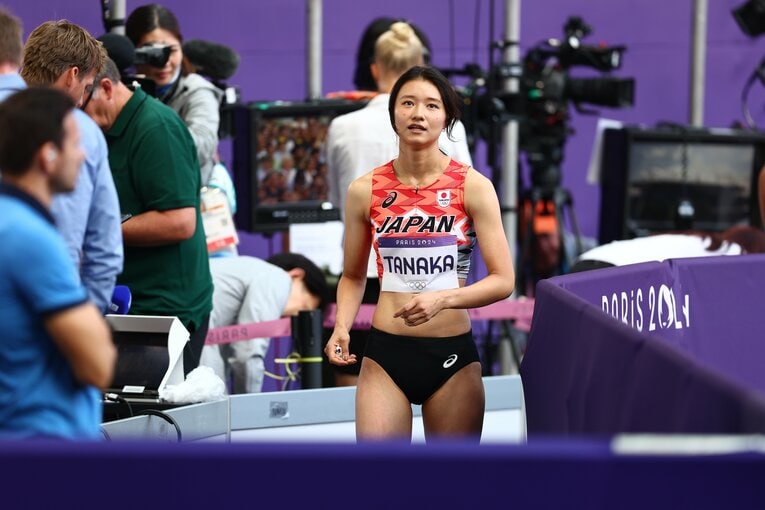 敗者復活ラウンドからの準決勝進出を決め、笑顔を見せる田中　©Ryosuke Menju/JMPA