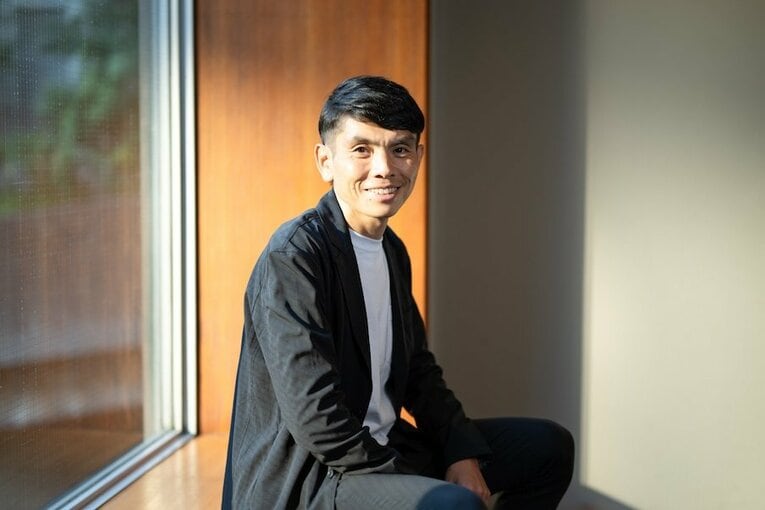 昨年10月のMGCに最年長で参戦した今井正人。故障の影響もあり途中リタイヤとなっていた ／ photograph by Miki Fukano