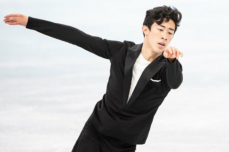 2月8日の男子シングルSPにて、世界新を記録し首位に立ったネイサン・チェン ／ photograph by AFLO