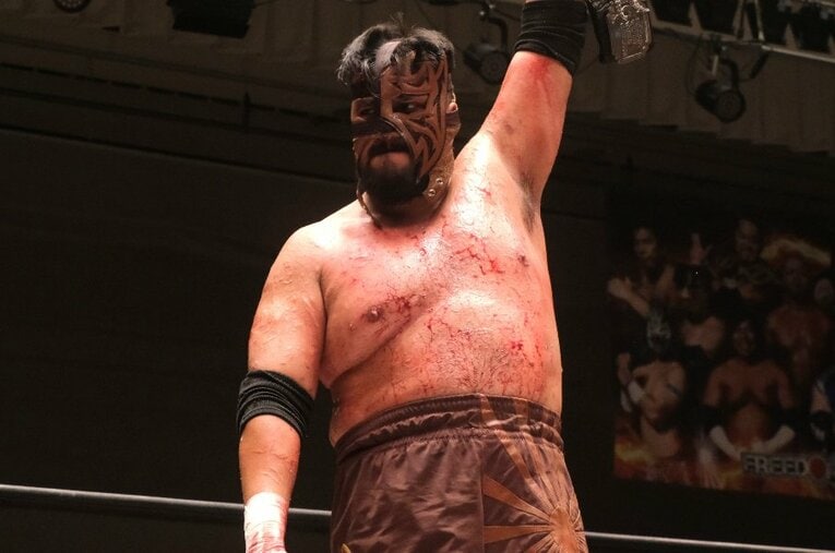 プロレスリングFREEDOMSの現シングル王者、ビオレント・ジャック ／ photograph by Norihiro Hashimoto