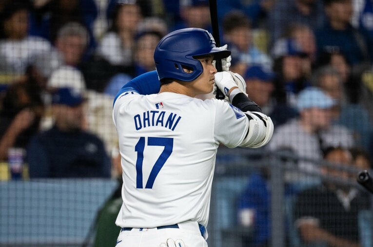今季から新たな打撃フォームで臨んでいるというドジャース大谷翔平 ／ photograph by Nanae Suzuki