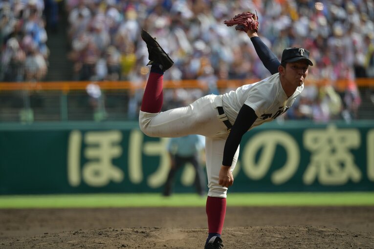 高校3年時の夏の甲子園での柿木。圧倒的な強さで春夏連覇を達成するなど、まさに大阪桐蔭の最強世代だった　©︎Hideki Sugiyama