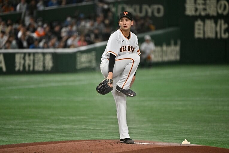 横川の独特な投球フォーム　©︎Kiichi Matsumoto