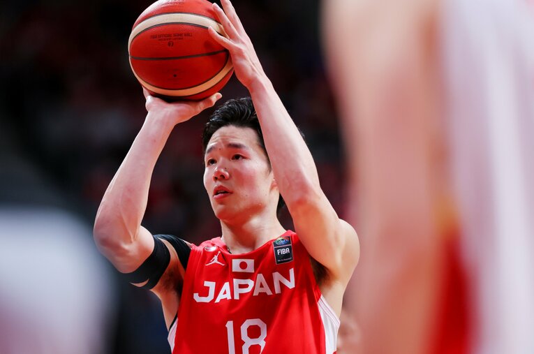 FIBAアジアカップ予選・中国戦で活躍した馬場雄大（28歳／長崎ヴェルカ） ／ photograph by Naoki Nishimura/AFLO SPORT