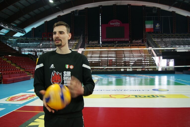 インタビューに応じてくれたイタリア代表シモーネ・ジャンネッリ（筆者撮影）