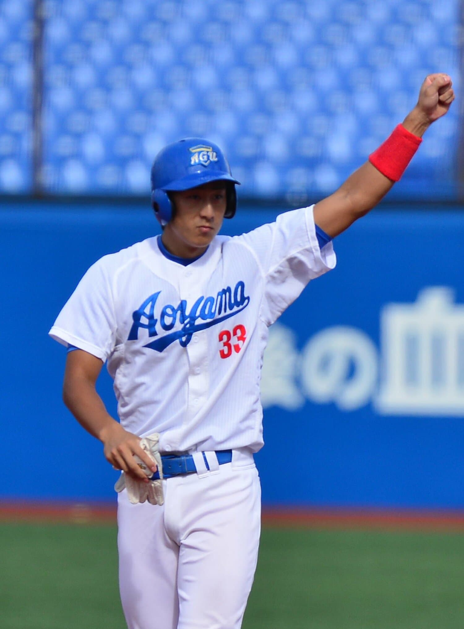 青山学院大時代のオリックス杉本裕太郎 ©︎Sankei Shimbun