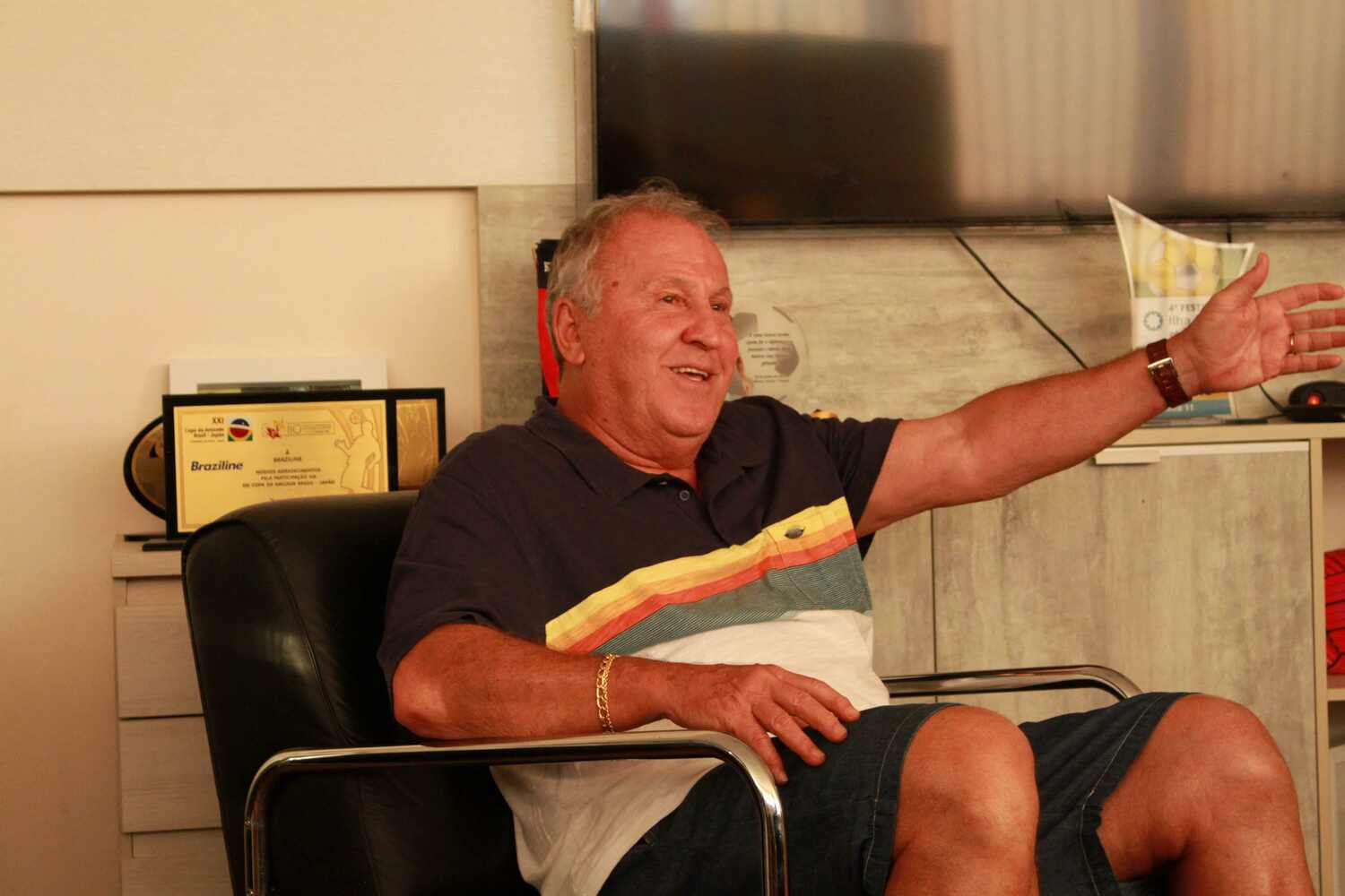 インタビューに応じてくれたジーコ　©Hayato Fujii