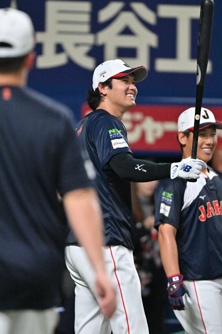 フリーバッティングに臨んだ大谷　©Hideki Sugiyama