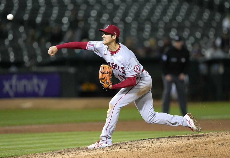 大谷翔平が104年ぶりの大記録を達成したアスレチックス戦。スタジアムには空席が目立った　©Getty Images