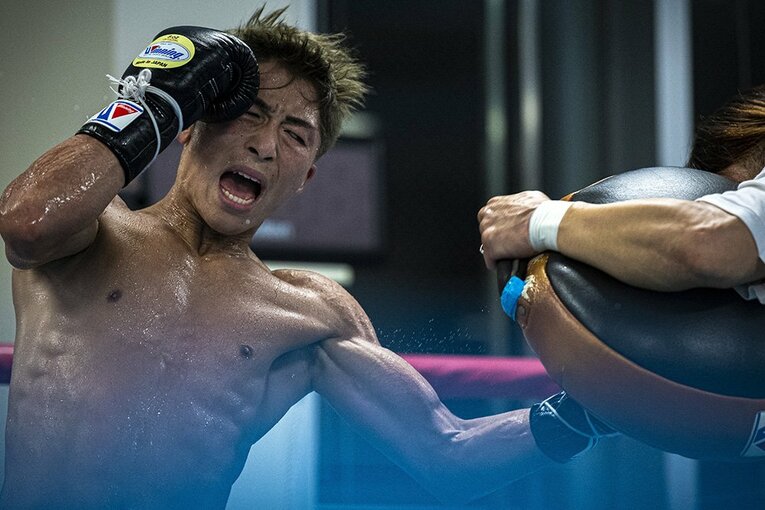 2019年ドネア戦前の公開練習 ／ photograph by Takuya Sugiyama